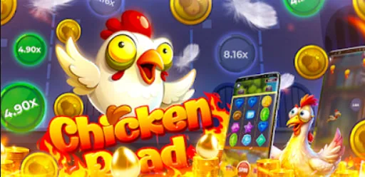 Pantalla de Chicken Road con multiplicadores y monedas